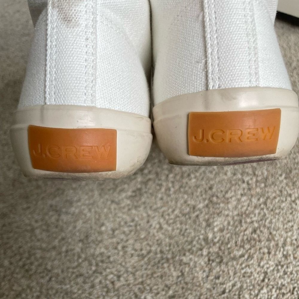 J.Crew -‎ Classic High-Top Sneakers Upper Cloth & Rubber Sole - Cream - Size 6.5 - Picture 8 of 11